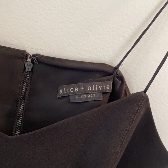 Alice + Olivia Archer Black Cropped Cami Top Women's Large - Picture 7 of 9